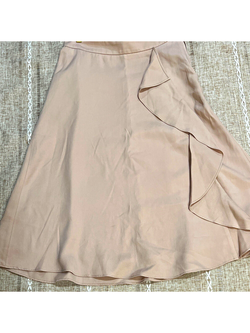 J.CREW 365 Women’s Pink Solid A-Line Knee Skirt Lined Ruffle Size 2